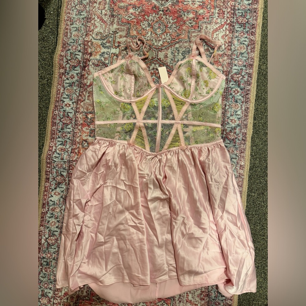 Victoria's Secret Pink and Green Babydoll
